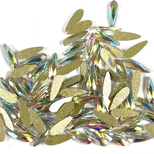 Small long tear drop AB crystals - 12 pcs
