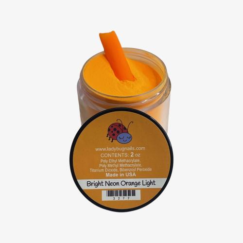 LadyBug Bright Neon Orange Light Acrylic Powder  2 Oz